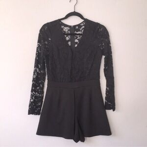 Black lace romper sz S-M